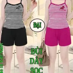 Đồ bộ nữ 2 dây chất thun quần đùi Xs-909584