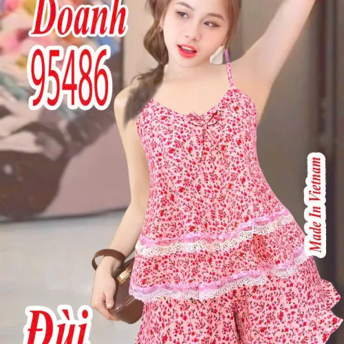 Đồ bộ nữ 2 dây vải mango 2 tầng Dd-95486