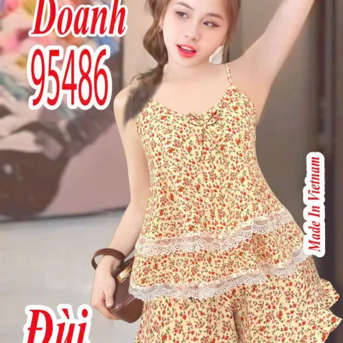 Đồ bộ nữ 2 dây vải mango 2 tầng Dd-95486