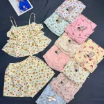 Đồ bộ nữ đùi 2 dây chất cotton hàn HT-75242