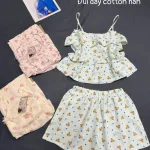 Đồ bộ nữ đùi 2 dây chất cotton hàn HT-75242