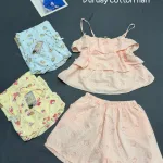 Đồ bộ nữ đùi 2 dây chất cotton hàn HT-75242