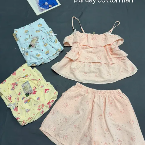Đồ bộ nữ đùi 2 dây chất cotton hàn HT-75242