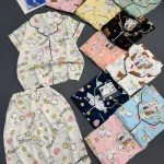 Đồ bộ nữ pijama tay ngắn quần Lửng mango viền MT-9579