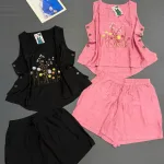 Đồ bộ nữ sát nách quần đùi thêu chữ