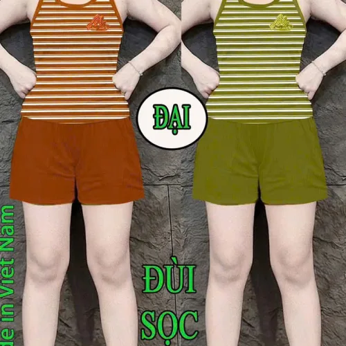 Đồ bộ nữ sát nách quần đùi XS 9087 9587 chất cotton 4 chiều