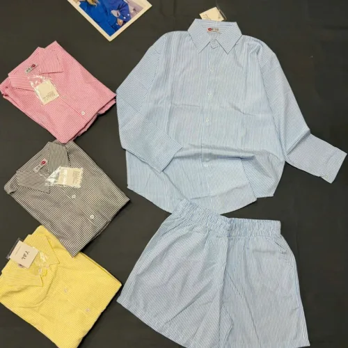 Đồ bộ nữ tay dài quần đùi chất kate Nhu-1026