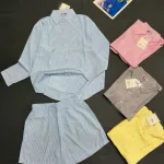 Đồ bộ nữ tay dài quần đùi chất kate Nhu-1026