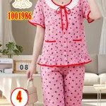 Đồ bộ nữ tay ngắn quần lửng chất cotton hàn Tt-001986