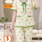 Đồ bộ nữ tay ngắn quần lửng chất cotton hàn Tt-001986