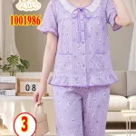 Đồ bộ nữ tay ngắn quần lửng chất cotton hàn Tt-001986