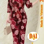 Đồ bộ nữ trung niên áo dập ly size đại KU-2526