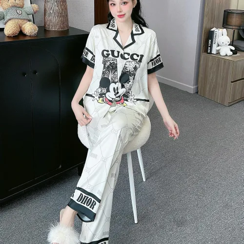 Đồ bộ pijama latin mặc nhà quần dài áo tay ngắn cổ bẻ in hoa tiết