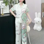 Đồ bộ pijama latin mặc nhà quần dài áo tay ngắn in nhiều hình dễ thương
