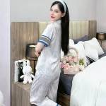 Đồ bộ pijama latin mặc nhà quần dài áo tay ngắn in nhiều hình dễ thương
