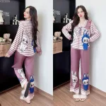 Đồ bộ pijama latin quần dài áo tay dài in hình labubu