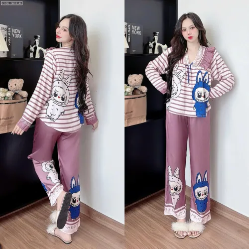 Đồ bộ pijama latin quần dài áo tay dài in hình labubu