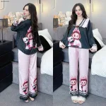 Đồ bộ pijama latin quần dài áo tay dài in hình labubu