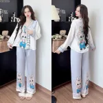 Đồ bộ pijama latin quần dài áo tay dài in hình labubu