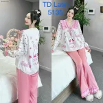 Đồ bộ pijama latin quần dài áo tay dài in hình thú