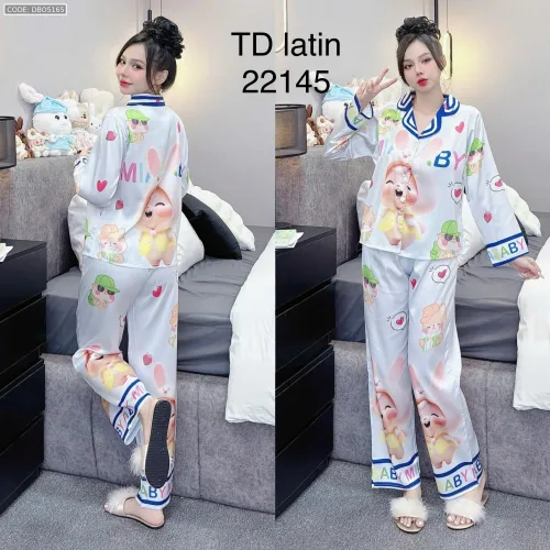 Đồ bộ pijama latin quần dài áo tay dài in hình thú dễ thương
