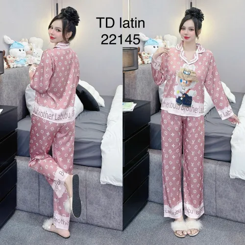 Đồ bộ pijama latin quần dài áo tay dài in hình thú dễ thương