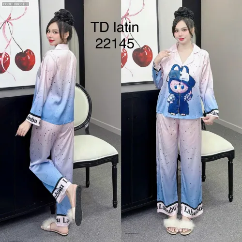 Đồ bộ pijama latin quần dài áo tay dài in hình thú dễ thương