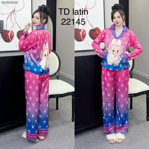 Đồ bộ pijama latin quần dài áo tay dài in hình thú dễ thương
