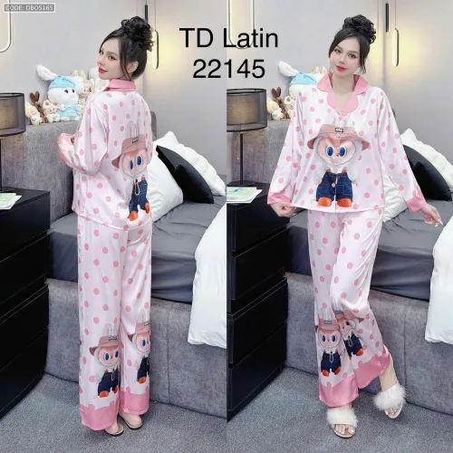 Đồ bộ pijama latin quần dài áo tay dài in hình thú dễ thương