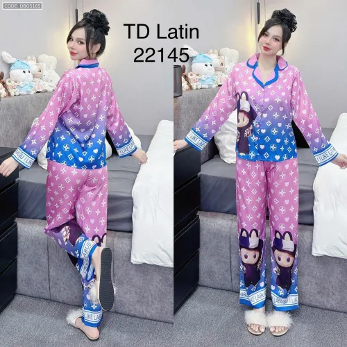Đồ bộ pijama latin quần dài áo tay dài in hình thú dễ thương