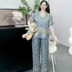 Đồ bộ pijama latin quần dài áo tay ngắn in nhiều hình