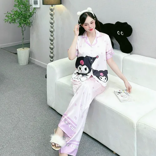 Đồ bộ pijama latin quần dài áo tay ngắn in nhiều hình