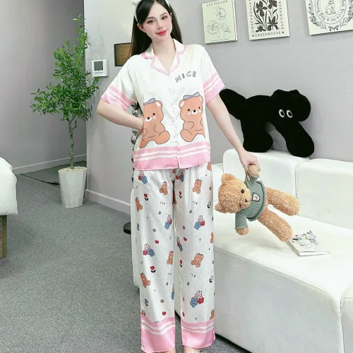 Đồ bộ pijama latin quần dài áo tay ngắn in nhiều hình