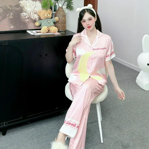 Đồ bộ pijama latin quần dài áo tay ngắn in nhiều hình