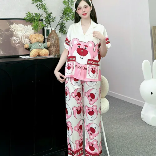 Đồ bộ pijama latin quần dài áo tay ngắn in nhiều hình