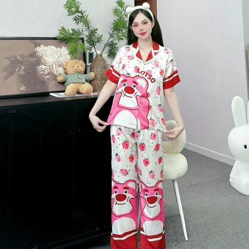Đồ bộ pijama latin quần dài áo tay ngắn in nhiều hình