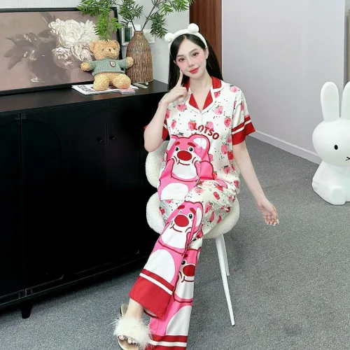 Đồ bộ pijama latin quần dài áo tay ngắn in nhiều hình