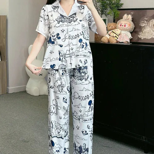 Đồ bộ pijama latin quần dài áo tay ngắn in nhiều hình dễ thương