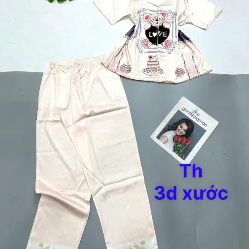 Đồ bộ pijama quần dài áo tay ngắn in nhiều hình