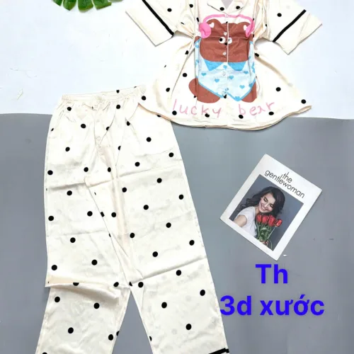 Đồ bộ pijama quần dài áo tay ngắn in nhiều hình