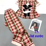 Đồ bộ pijama quần dài áo tay ngắn in nhiều hình