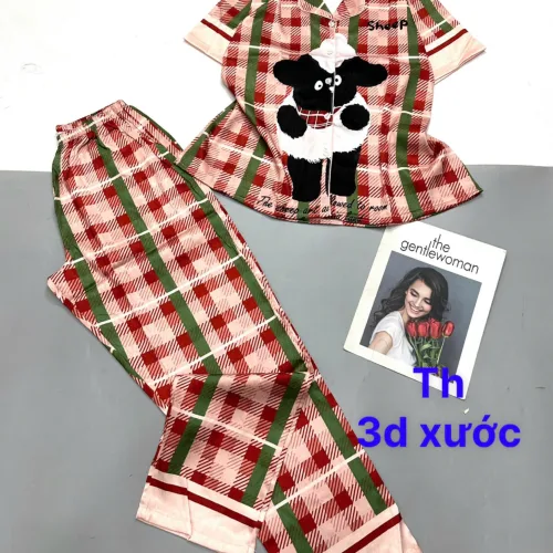 Đồ bộ pijama quần dài áo tay ngắn in nhiều hình
