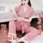 Đồ bộ pijama quần dài áo tay ngắn in nhiều hình