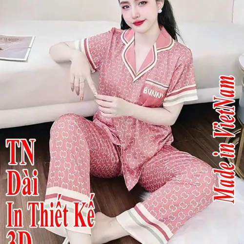 Đồ bộ pijama quần dài áo tay ngắn in nhiều hình