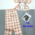 Đồ bộ pijama quần dài áo tay ngắn in nhiều hình