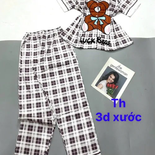 Đồ bộ pijama quần dài áo tay ngắn in nhiều hình