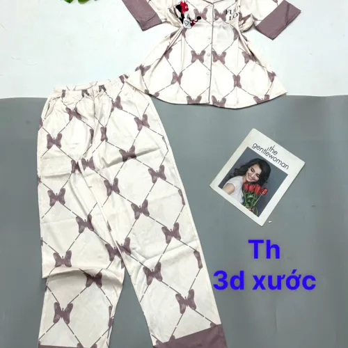Đồ bộ pijama quần dài áo tay ngắn in nhiều hình