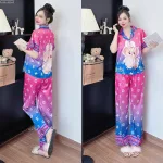 Đồ bộ pijama quần dài áo tay ngắn  in nhiều hình dễ thương