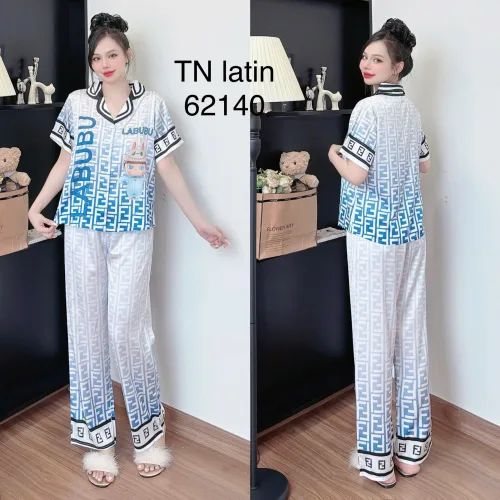 Đồ bộ pijama quần dài áo tay ngắn  in nhiều hình dễ thương