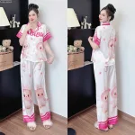 Đồ bộ pijama quần dài áo tay ngắn  in nhiều hình dễ thương
